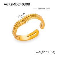 Titanium Steel 18K Gold Plated Casual Simple Style Commute Layered Plating Hollow Out Round Heart Shape Open Rings main image 11