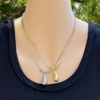 Copper 18K Gold Plated Casual Elegant Modern Style Beaded Gourd Pendant Necklace sku image 3