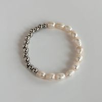 304 Stainless Steel Natural Pearls Vary In Size, Please Consider Carefully Before Ordering! 18K Gold Plated IG Style Basic Beaded Round Bracelets sku image 1