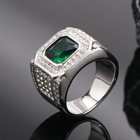 Casual Hip-Hop Geometric 304 Stainless Steel Zircon Men's Rings main image 3