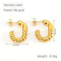 1 Pair Simple Style Geometric 304 Stainless Steel 18K Gold Plated Hoop Earrings Ear Studs main image 2