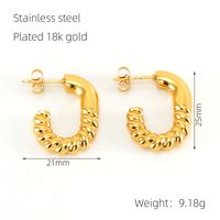 1 Pair Simple Style Geometric 304 Stainless Steel 18K Gold Plated Hoop Earrings Ear Studs sku image 1