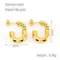1 Pair Simple Style Geometric 304 Stainless Steel 18K Gold Plated Hoop Earrings Ear Studs sku image 2