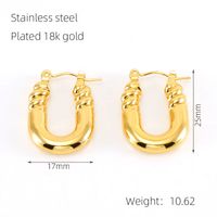 1 Pair Simple Style Geometric 304 Stainless Steel 18K Gold Plated Hoop Earrings Ear Studs sku image 3