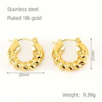 1 Pair Simple Style Geometric 304 Stainless Steel 18K Gold Plated Hoop Earrings Ear Studs sku image 4
