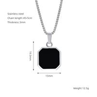 304 Stainless Steel Casual Simple Style Plating Geometric Natural Stone Pendant Necklace sku image 1