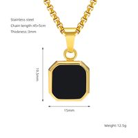 304 Stainless Steel Casual Simple Style Plating Geometric Natural Stone Pendant Necklace main image 2