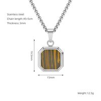 304 Stainless Steel Casual Simple Style Plating Geometric Natural Stone Pendant Necklace sku image 2