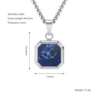 304 Stainless Steel Casual Simple Style Plating Geometric Natural Stone Pendant Necklace sku image 3