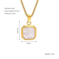304 Stainless Steel Casual Simple Style Plating Geometric Natural Stone Pendant Necklace sku image 7