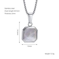 304 Stainless Steel Casual Simple Style Plating Geometric Natural Stone Pendant Necklace sku image 8