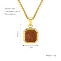 304 Stainless Steel Casual Simple Style Plating Geometric Natural Stone Pendant Necklace sku image 9