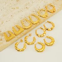 1 Pair Simple Style Bow Knot 304 Stainless Steel 18K Gold Plated Hoop Earrings main image 1