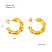 1 Paar Einfacher Stil Bogenknoten Edelstahl 304 18 Karat Vergoldet Reif Ohrringe sku image 3
