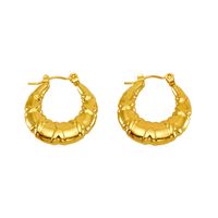 1 Pair Simple Style Bow Knot 304 Stainless Steel 18K Gold Plated Hoop Earrings main image 3