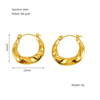 1 Paar Einfacher Stil Bogenknoten Edelstahl 304 18 Karat Vergoldet Reif Ohrringe sku image 2