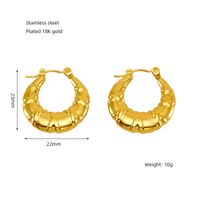1 Paar Einfacher Stil Bogenknoten Edelstahl 304 18 Karat Vergoldet Reif Ohrringe sku image 4