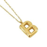 304 Stainless Steel 18K Gold Plated Simple Style Letter Pendant Necklace main image 3
