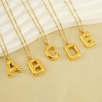 304 Stainless Steel 18K Gold Plated Simple Style Letter Pendant Necklace main image 1