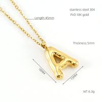 304 Stainless Steel 18K Gold Plated Simple Style Letter Pendant Necklace main image 2