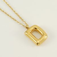 304 Stainless Steel 18K Gold Plated Simple Style Letter Pendant Necklace sku image 4