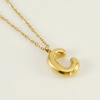 304 Stainless Steel 18K Gold Plated Simple Style Letter Pendant Necklace sku image 3