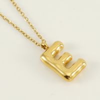 304 Stainless Steel 18K Gold Plated Simple Style Letter Pendant Necklace sku image 5