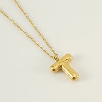 304 Stainless Steel 18K Gold Plated Simple Style Letter Pendant Necklace sku image 20
