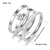 Elegant Solid Color 304 Stainless Steel Gold Plated Zircon Rings In Bulk main image 3