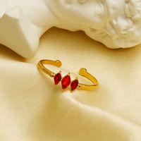 Simple Style Geometric 304 Stainless Steel 18K Gold Plated Zircon Open Rings In Bulk main image 3