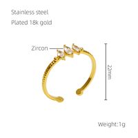 Simple Style Geometric 304 Stainless Steel 18K Gold Plated Zircon Open Rings In Bulk sku image 1