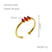 Simple Style Geometric 304 Stainless Steel 18K Gold Plated Zircon Open Rings In Bulk sku image 3