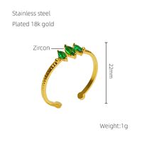 Simple Style Geometric 304 Stainless Steel 18K Gold Plated Zircon Open Rings In Bulk sku image 4