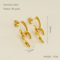 1 Pair Simple Style U Shape 304 Stainless Steel 18K Gold Plated Ear Studs sku image 1