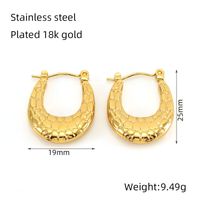 1 Pair Simple Style U Shape 304 Stainless Steel 18K Gold Plated Hoop Earrings sku image 5