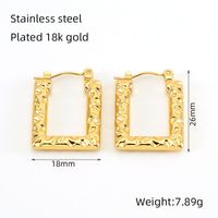 1 Pair Simple Style U Shape 304 Stainless Steel 18K Gold Plated Hoop Earrings sku image 6