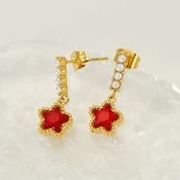 1 Pair Casual Star 304 Stainless Steel 18K Gold Plated Drop Earrings main image 3