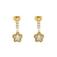 1 Pair Casual Star 304 Stainless Steel 18K Gold Plated Drop Earrings main image 4