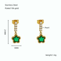 1 Pair Casual Star 304 Stainless Steel 18K Gold Plated Drop Earrings sku image 3