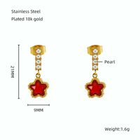 1 Pair Casual Star 304 Stainless Steel 18K Gold Plated Drop Earrings sku image 2