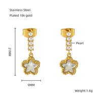 1 Pair Casual Star 304 Stainless Steel 18K Gold Plated Drop Earrings main image 2