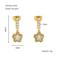 1 Pair Casual Star 304 Stainless Steel 18K Gold Plated Drop Earrings sku image 1