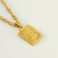 304 Stainless Steel 18K Gold Plated Casual Letter Pendant Necklace main image 3