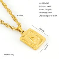 304 Stainless Steel 18K Gold Plated Casual Letter Pendant Necklace main image 2