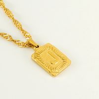 304 Stainless Steel 18K Gold Plated Casual Letter Pendant Necklace sku image 10