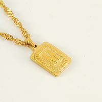 304 Stainless Steel 18K Gold Plated Casual Letter Pendant Necklace sku image 13