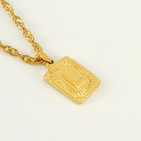 304 Stainless Steel 18K Gold Plated Casual Letter Pendant Necklace sku image 12