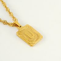 304 Stainless Steel 18K Gold Plated Casual Letter Pendant Necklace sku image 21