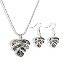 Copper Casual Vacation Plating Leaf Earrings Necklace sku image 2
