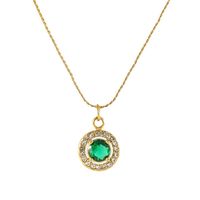 304 Stainless Steel 18K Gold Plated Elegant Simple Style Geometric Zircon Pendant Necklace main image 4